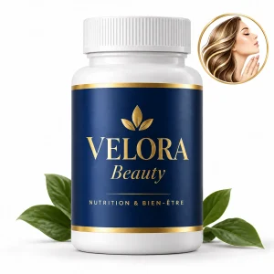 Velora Beauty — médaillon illustrant le thème : peau et cheveux