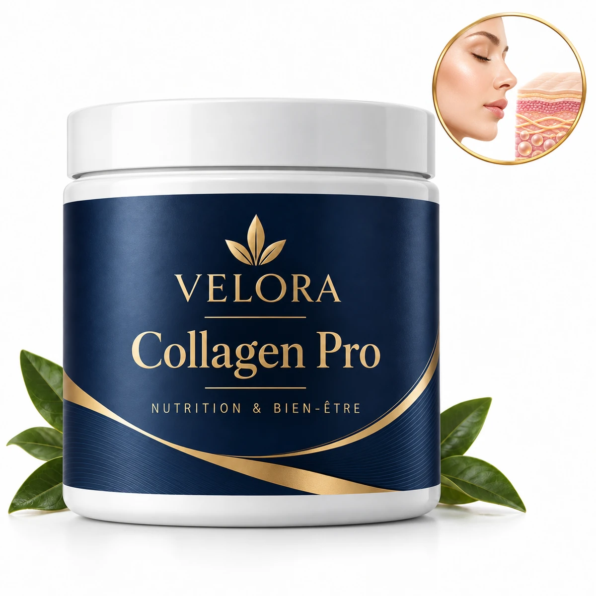Velora Collagen Pro — médaillon illustrant le thème : peau