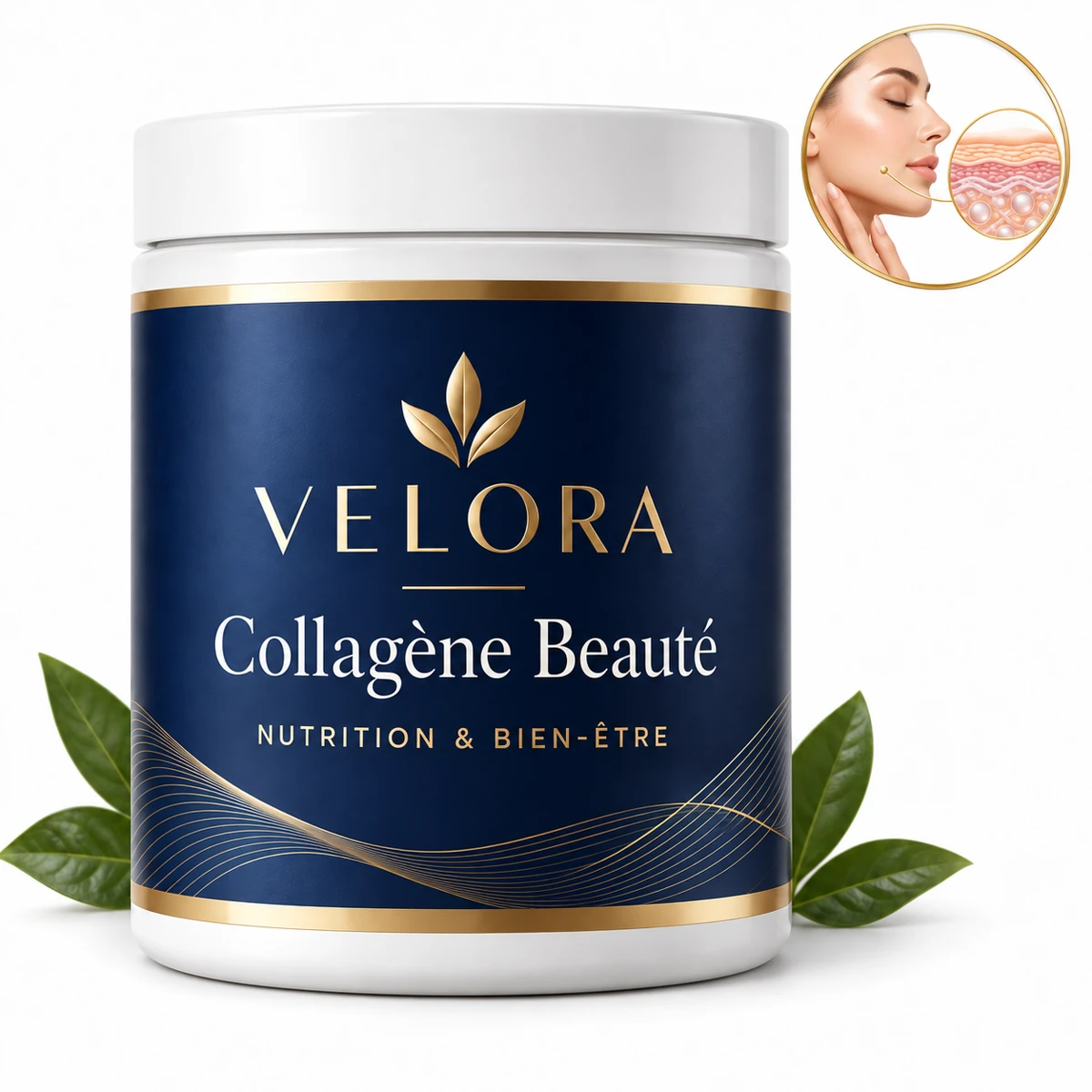 Velora Collagène Beauté — médaillon illustrant le thème : peau