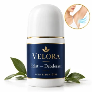 Velora Éclat — Déodorant — médaillon illustrant le thème : soin des aisselles
