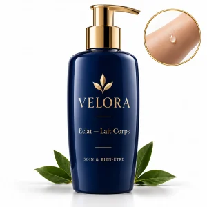 Velora Éclat — Lait Corps — médaillon illustrant le thème : hydratation du corps