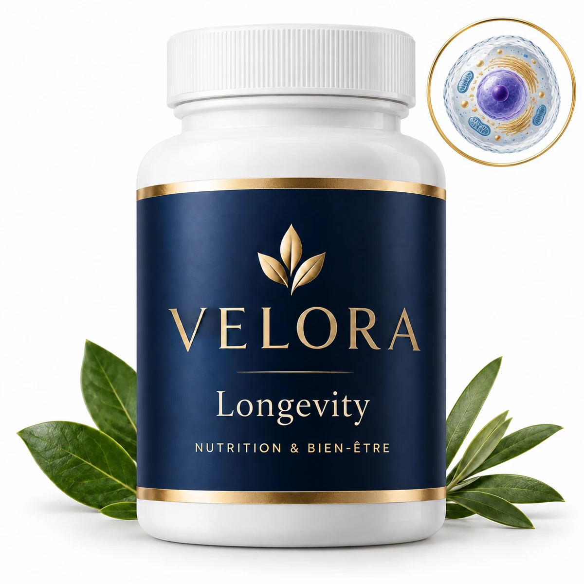 Velora Longevity — médaillon illustrant le thème : cellule