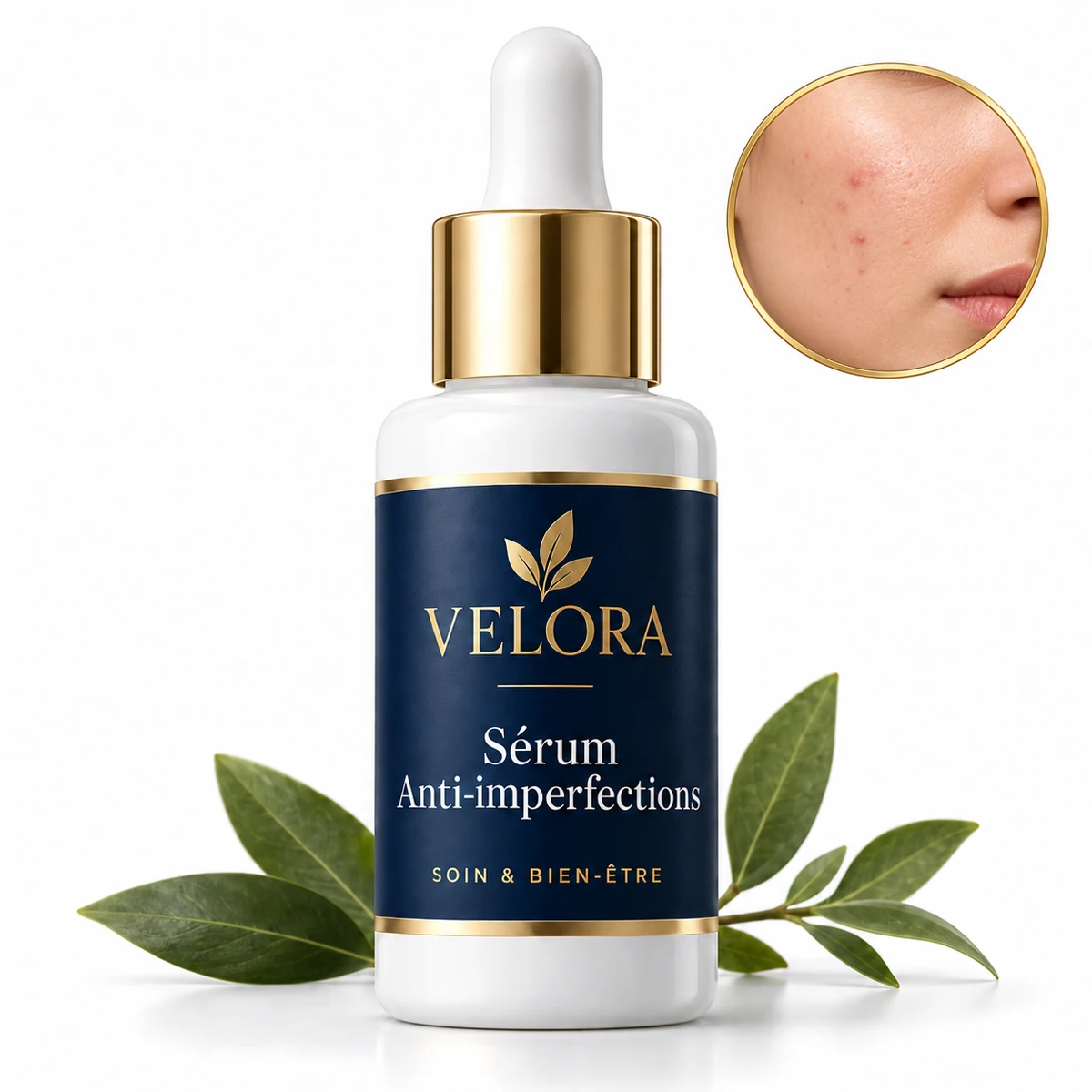 Velora Sérum Anti-imperfections — médaillon illustrant le thème : imperfections cutanées